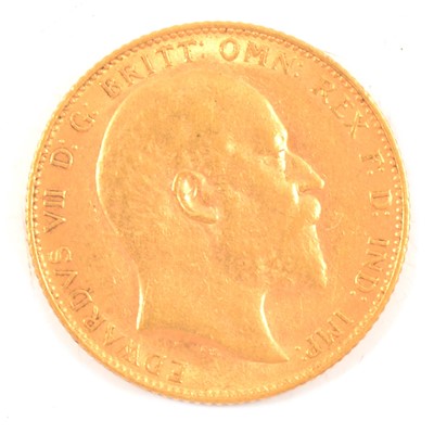 Lot 142 - A Gold Full Sovereign Coin, Edward VII 1909.