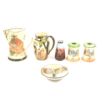 Lot 47 - Royal Doulton series ware - The Gallant Fishers jug, The Gleaners jug, Dickens ware