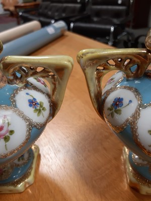 Lot 33 - Continental centre piece, Noritake pair of vases, Royal Worcester ewer, etc