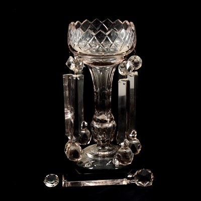 Lot 38 - Large Victorian clear glass lustre