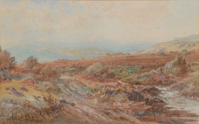 Lot 330 - Albert Pollitt, woman in a landscape, and other watercolours.
