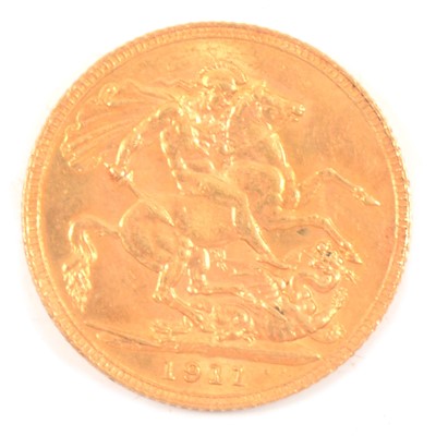 Lot 141 - A Gold Full Sovereign Coin, George V 1911.