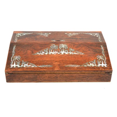 Lot 219 - Victorian rosewood and inlaid writing box