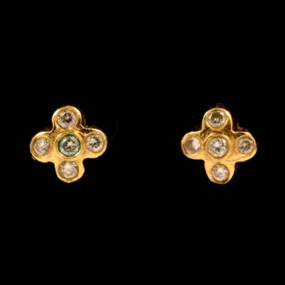 Lot 32 - A pair of diamond stud earrings.