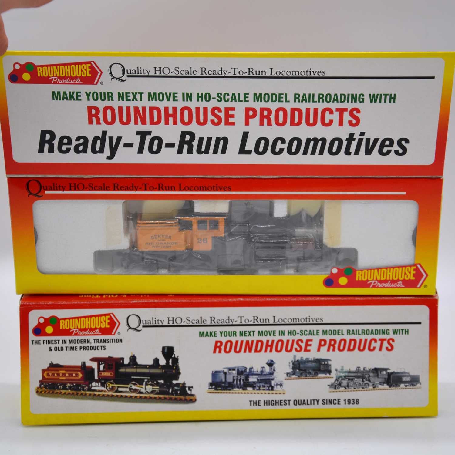 Lot 196 - Two Roundhouse HO gauge model railway locomotives, both 2-truck shay