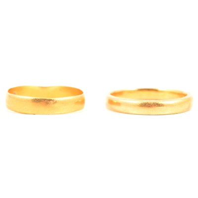 Lot 241 - Two 22 carat yellow gold wedding bands.