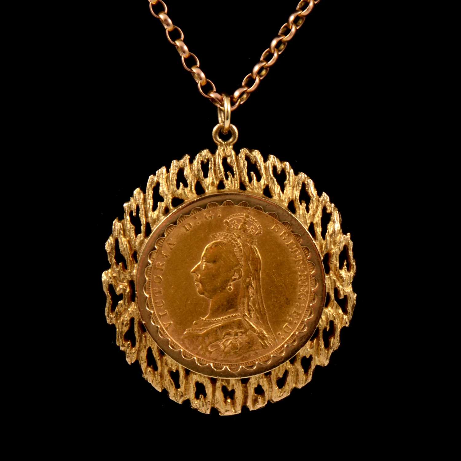 Lot 151 - A Gold Full Sovereign Coin pendant and chain.