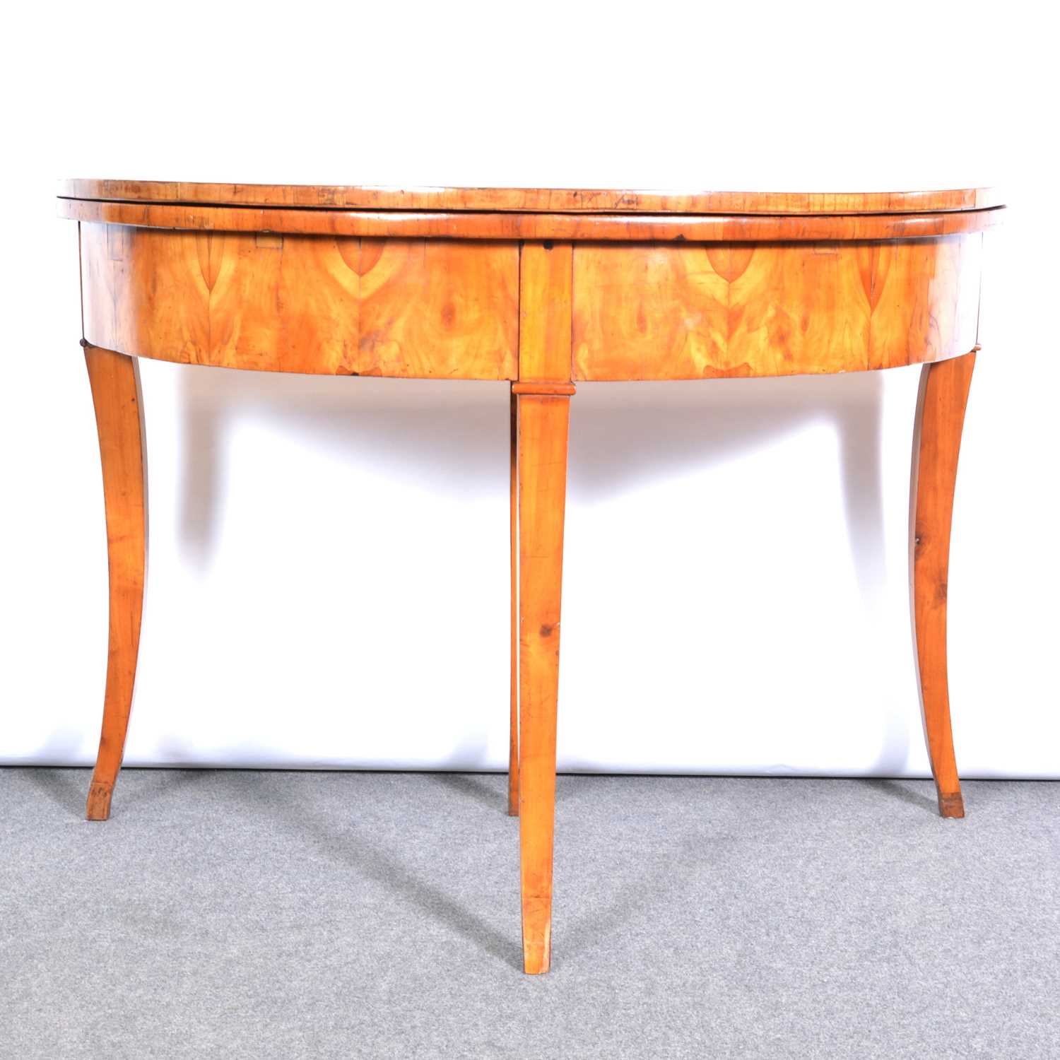Lot 325 - Continental walnut card table,