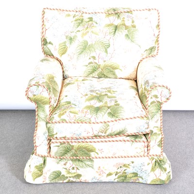 Lot 491 - Easy chair, Colefax & Fowler printed cotton upholstery