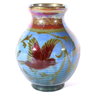 Lot 157 - William S Mycock for Pilkington's Royal Lancastrian, a lustre vase with birds