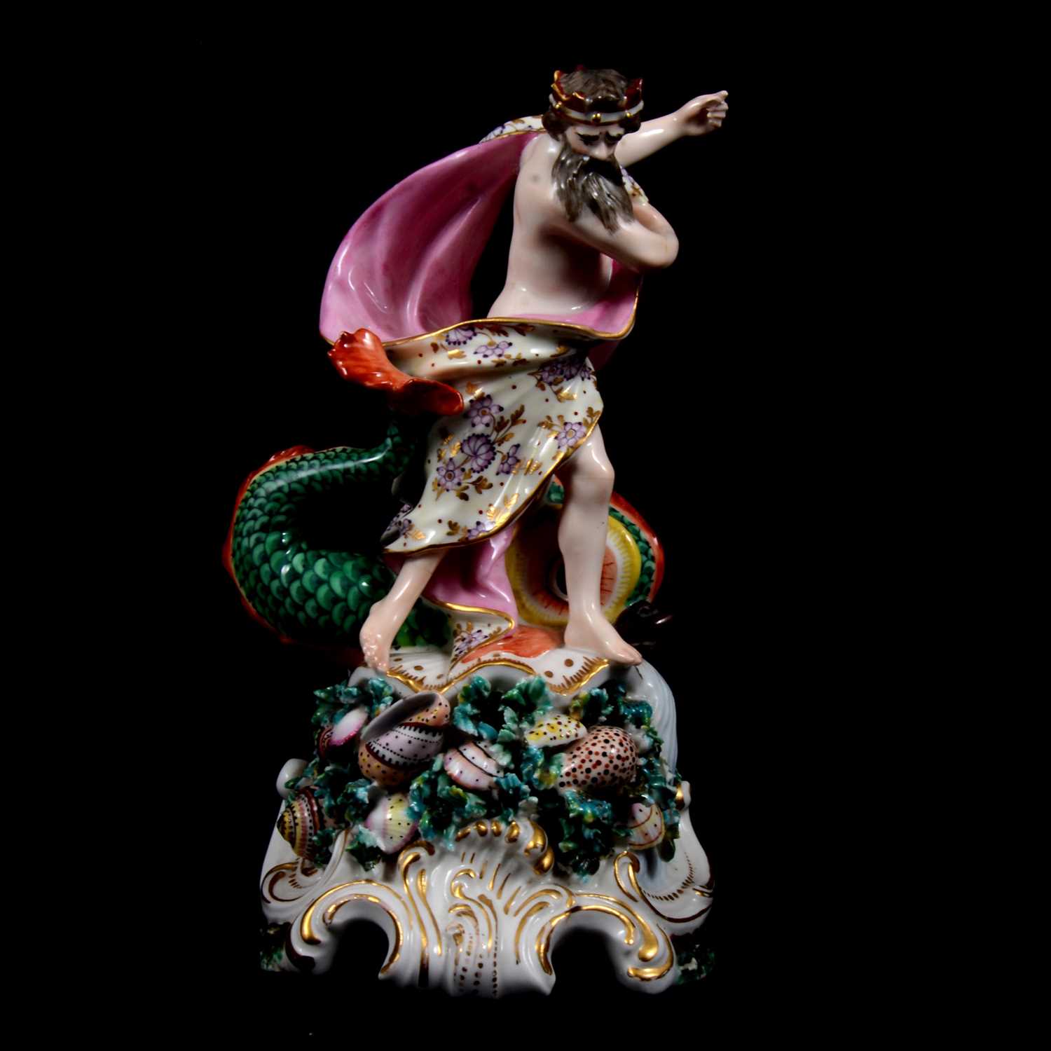 Lot 120 - Derby porcelai style figure of Neptune