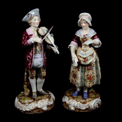 Lot 128 - Pair of Sitzendorf porcelain figures