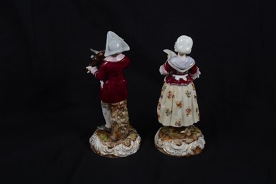 Lot 128 - Pair of Sitzendorf porcelain figures