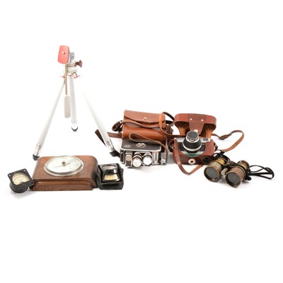 Lot 96A - Cameras, binoculars, barometer etc