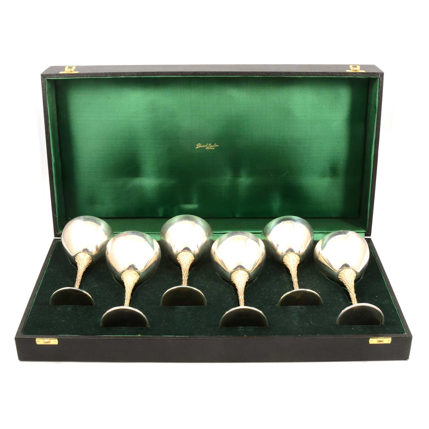 Lot 237 - Set of six parcel gilt silver goblets, Stuart Devlin, London 1978