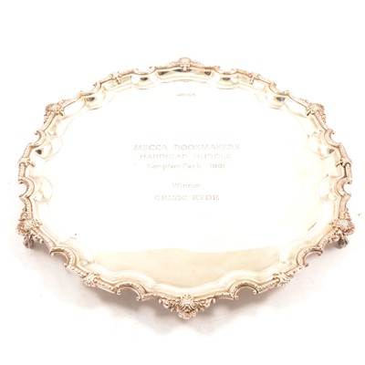 Lot 236 - Georgian style silver presentation salver, Poston Products Ltd, Sheffield 1979