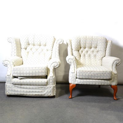 Lot 398 - Modern two seater sofa and two easy chairs