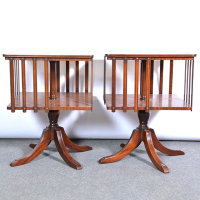 Lot 352 - Pair of modern mahogany revolving bookstands / tables