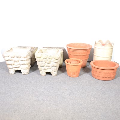 Lot 444 - Pair of Sandford Stone planters, etc.