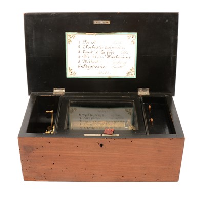 Lot 145 - 19th century Swiss music box, playing six airs