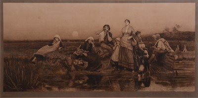 Lot 304 - Tom Lloyd, Women waiting for the chain ferry