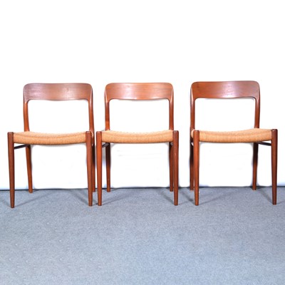 Lot 79 - Niels Otto Møller for J L Møllers, a set of six Danish Model 75 chairs and an extending table