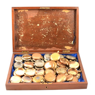 Lot 296A - Fifty-one gold-plated and base metal pocket watch cases.