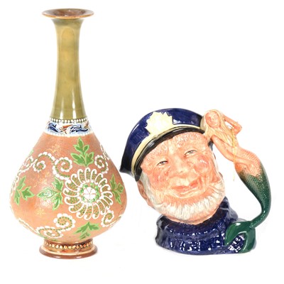 Lot 46 - Doulton stoneware vase, and character jug, Old Salt