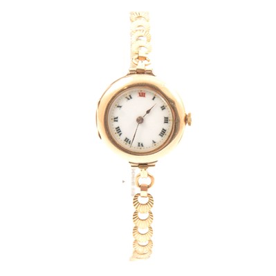 Lot 353 - Rolex - a lady's 9 carat gold wristwatch.