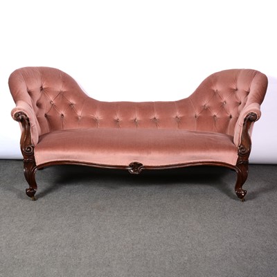 Lot 452 - Victorian double chair back sofa