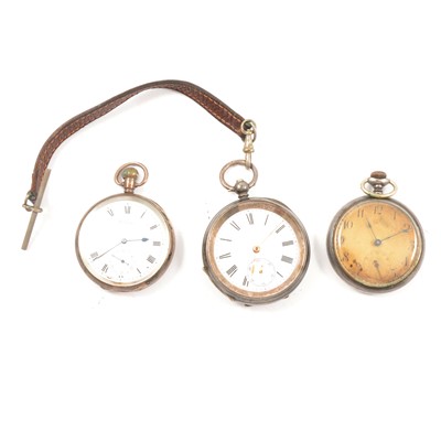 Lot 216 - Three open face pocket watches.