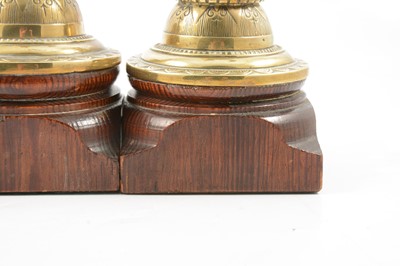 Lot 195 - Pair of Victorian brass bar top lights/lighters, Mr Punch