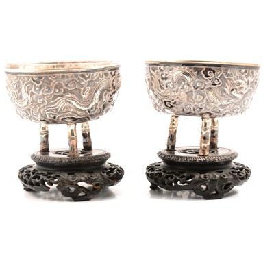 Lot 172 - Pair of Chinese silver bowls