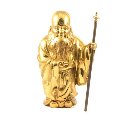 Lot 207 - Early 20th Century cast brass Chinese elder