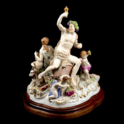 Lot 130 - Meissen porcelain group, Bacchus & Ariadne