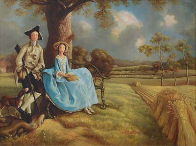 Lot 337 - Collier after Gainsborough (modern), Mr & Mrs Andrews