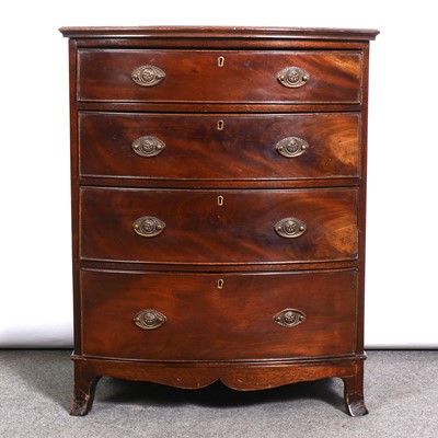 Lot 437 - Reproduction mahogany bowfront chest of...