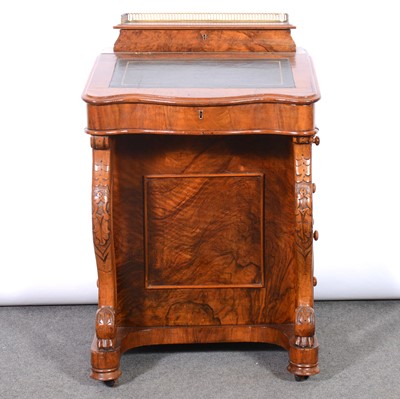 Lot 271 - Victorian walnut Davenport desk