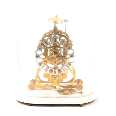 Lot 141 - Victorian brass skeleton clock