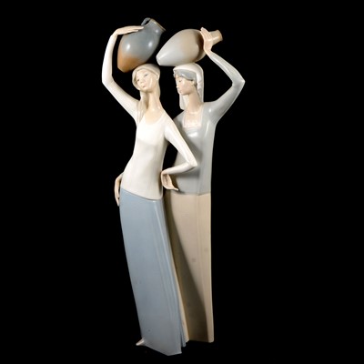 Lot 36 - Large Lladro group, Two Women with Flagons