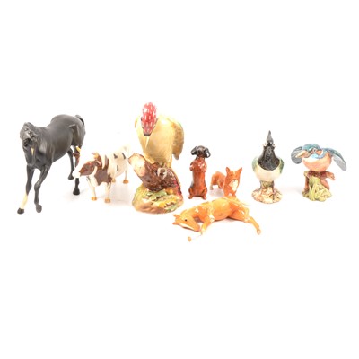 Lot 12 - Ten Beswick animal figurines.