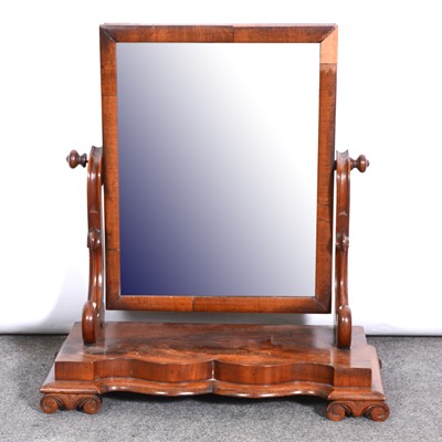 Lot 391 - A Victorian mahogany framed serpentine front swing toilet mirror.