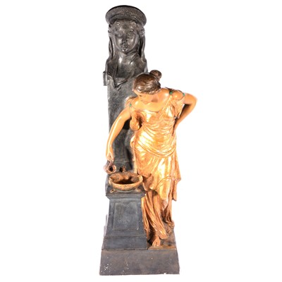 Lot 180 - A large Art Nouveau terracotta figure by a fountain, by Goldscheider