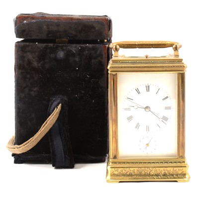 Lot 298 - French brass gorge cased carriage clock