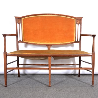 Lot 364 - Edwardian inlaid mahogany settee