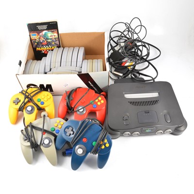Lot 123A - Nintendo 64 games console with nineteen loose games.