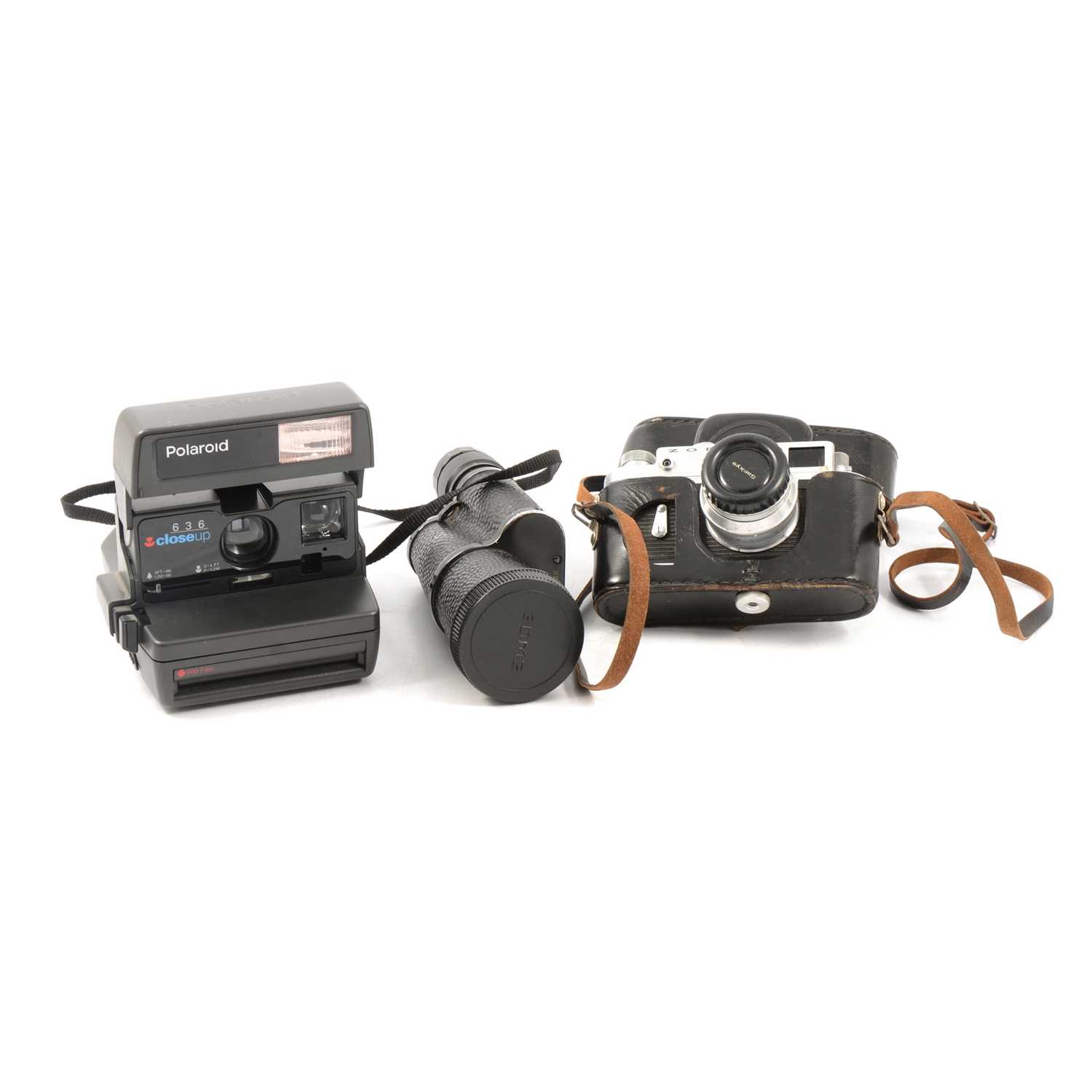 Lot 101 - Vintage cameras and accessories, including Zorki 4 and 4K 35mm cameras