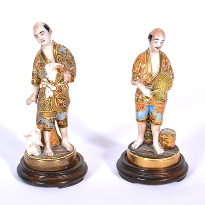 Lot 126 - Pair of Japanese Satsuma ware figures.