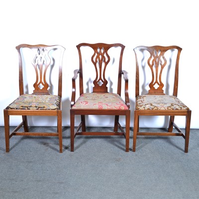 Lot 631 - Set of eight mahogany dining chairs, of Chippendale design