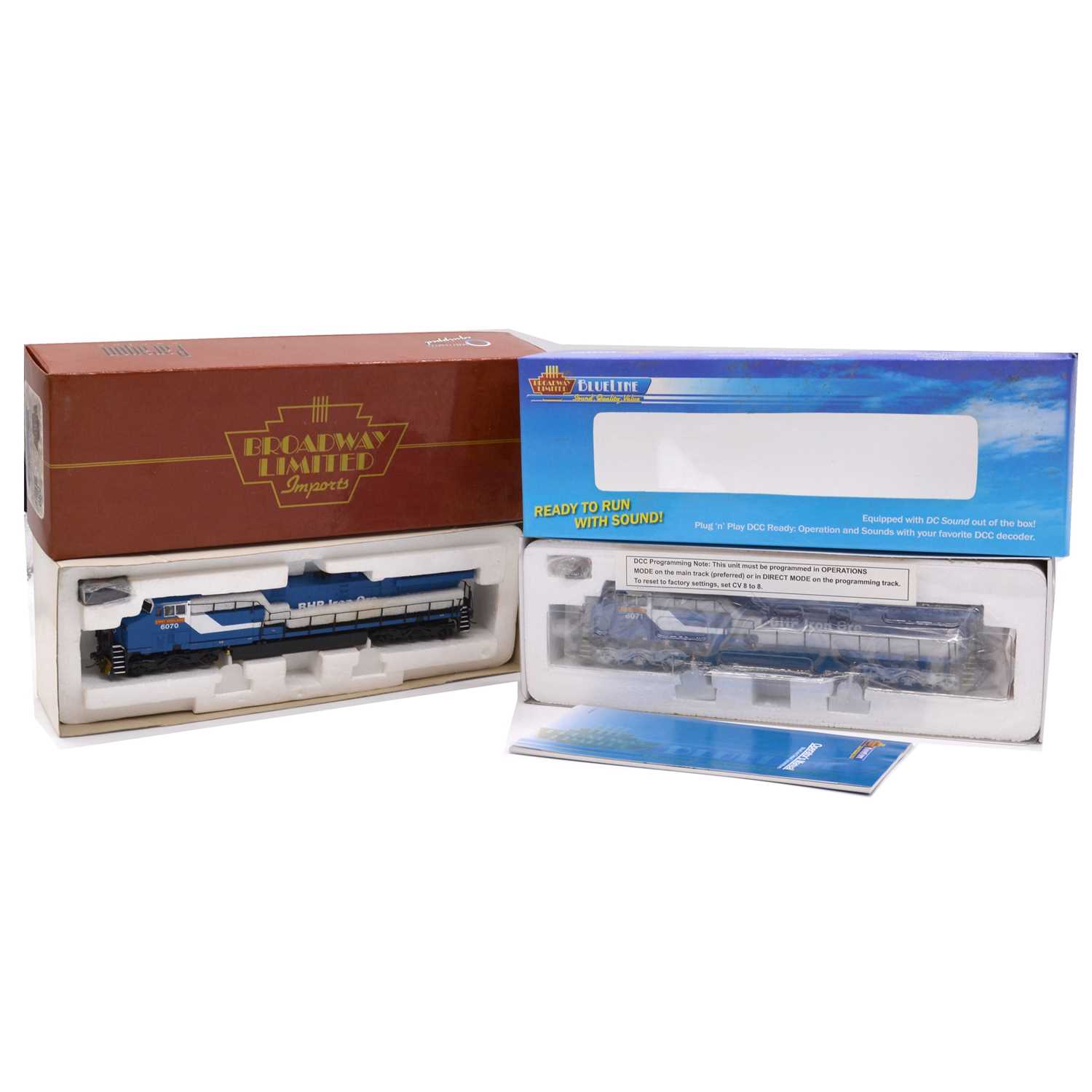 Lot 113 Two Broadway Limited HO gauge model AC6000CW